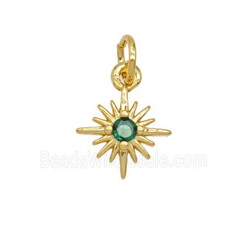 Copper Star Pendant Pave Zirconia 18K Gold Plated