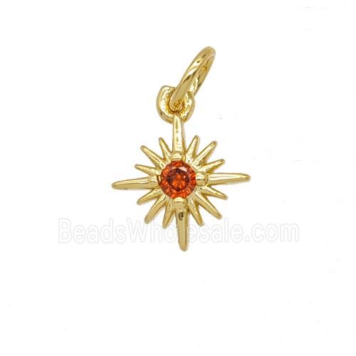 Copper Star Pendant Pave Zirconia 18K Gold Plated