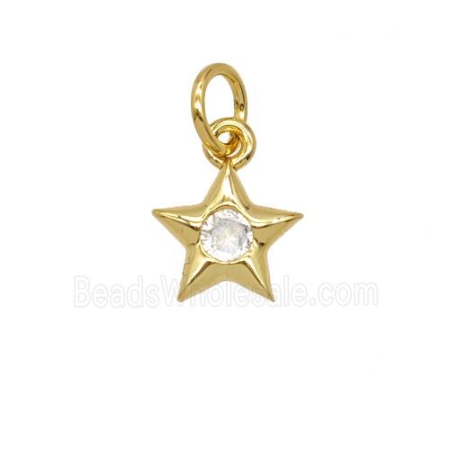 Copper Star Pendant Pave Zirconia 18K Gold Plated
