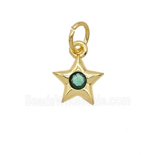 Copper Star Pendant Pave Zirconia 18K Gold Plated