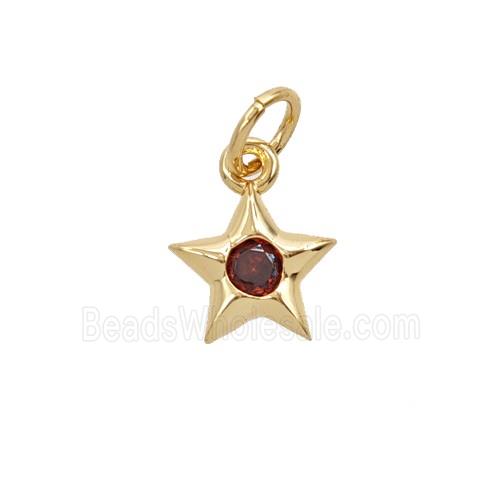 Copper Star Pendant Pave Zirconia 18K Gold Platedd
