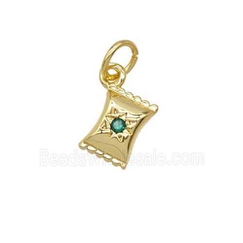 Copper Candy Pendant Pave Zirconia 18K Gold Plated