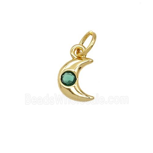 Copper Moon Pendant Pave Zirconia 18K Gold Plated