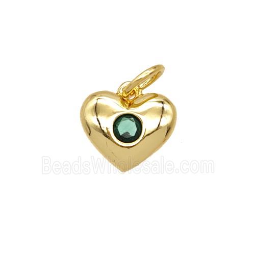 Copper Heart Pendant Pave Zirconia 18K Gold Plated