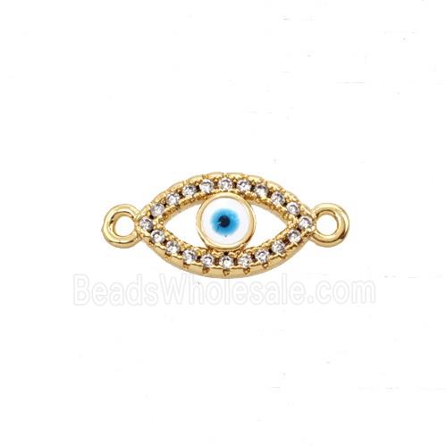 Copper Eye Connector Pave Zirconia 18K Gold Plated