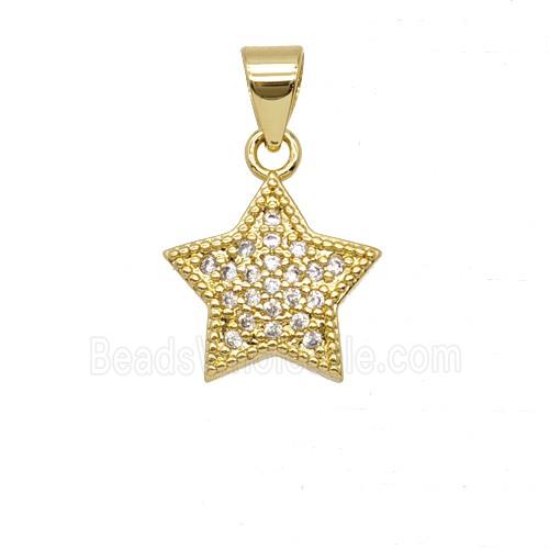 Copper Star Pave Zirconia 18K Gold Plated