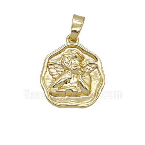 Copper Angel Pendant 18K Gold Plated