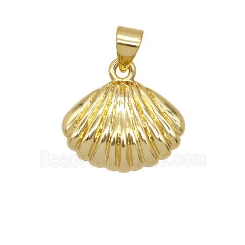 Copper Scallop Shell Pendant 18K Gold Plated