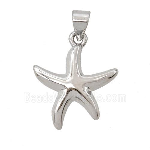 Copper Starfish Pendant Platinum Plated