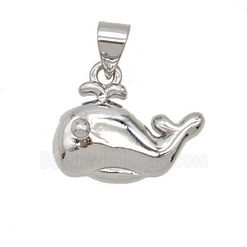 Copper Shark Pendant Platinum Plated