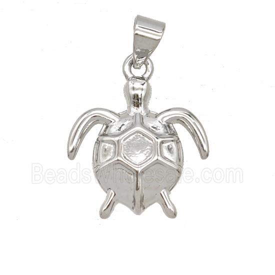 Copper Tortoise Pendant Platinum Plated