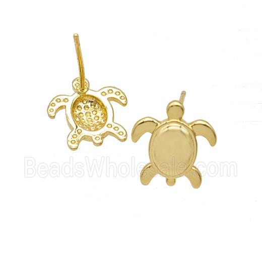 Copper Tortoise Stud Earrings 18K Gold Plated