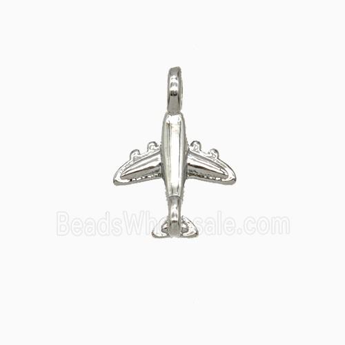Copper Airplane Pendant Platinum Plated