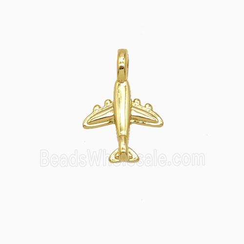 Copper Airplane Pendant Gold Plated