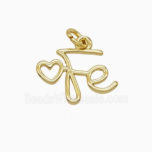 Copper Heart Fe Pendant Gold Plated
