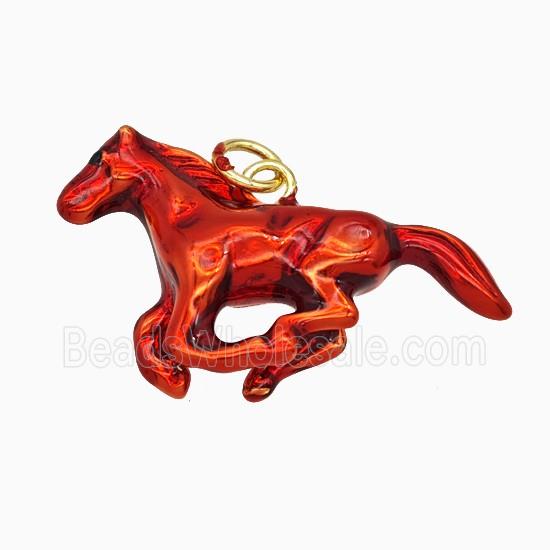Copper Horse Pendant White Red Gold Plated