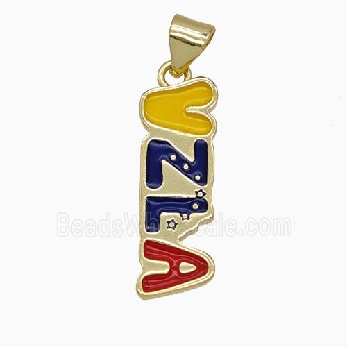 Copper VZLA Pendant Enamel Gold Plated