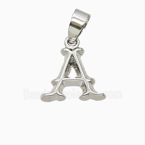 Copper Letter-A Pendant Platinum Plated