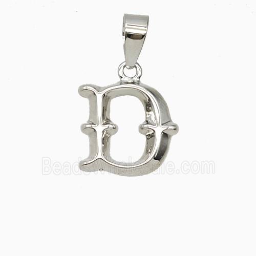 Copper Letter-D Pendant Platinum Plated
