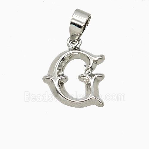 Copper Letter-G Pendant Platinum Plated