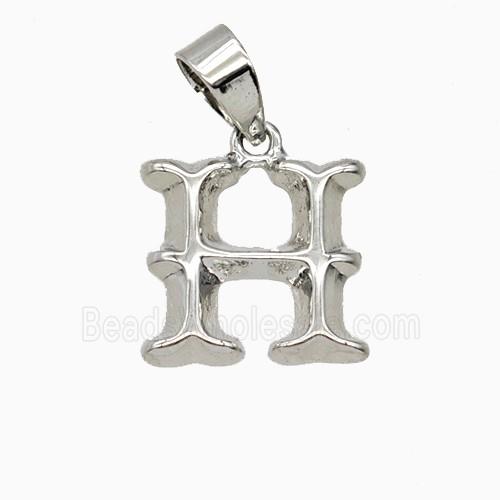 Copper Letter-H Pendant Platinum Plated