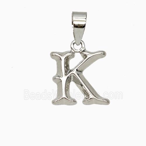 Copper Letter-K Pendant Platinum Plated