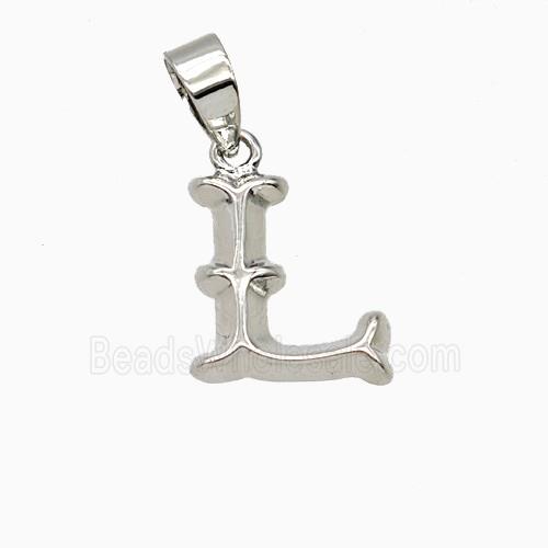 Copper Letter-L Pendant Platinum Plated