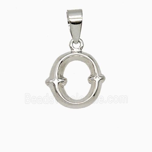 Copper Letter-O Pendant Platinum Plated