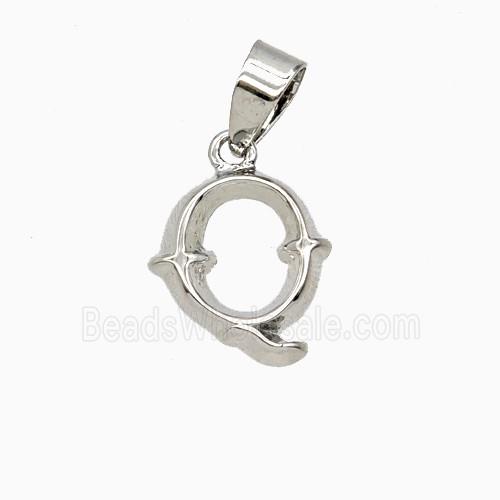 Copper Letter-Q Pendant Platinum Plated
