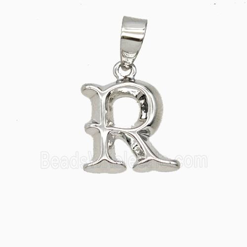 Copper Letter-R Pendant Platinum Plated