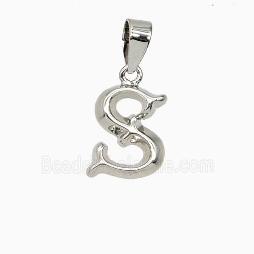 Copper Letter-S Pendant Platinum Plated