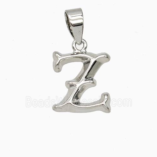 Copper Letter-Z Pendant Platinum Plated
