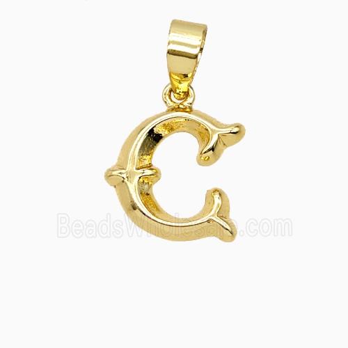 Copper Letter-C Pendant Gold Plated