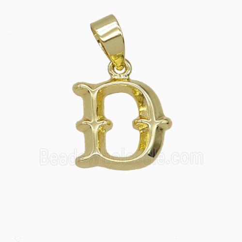Copper Letter-D Pendant Gold Plated