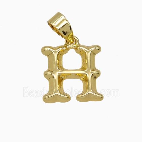Copper Letter-H Pendant Gold Plated