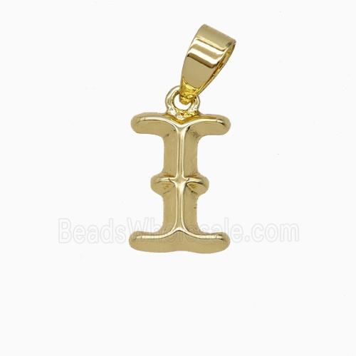 Copper Letter-I Pendant Gold Plated