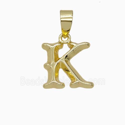 Copper Letter-K Pendant Gold Plated