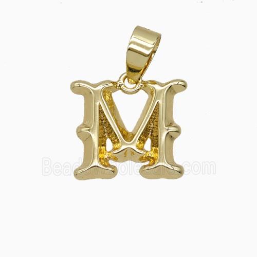 Copper Letter-M Pendant Gold Plated