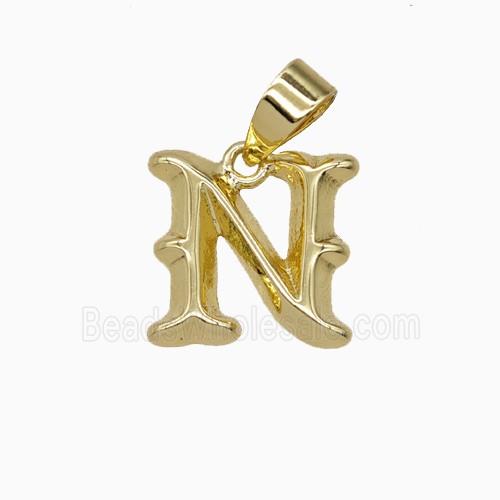 Copper Letter-N Pendant Gold Plated