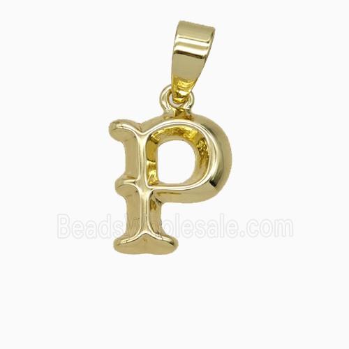Copper Letter-P Pendant Gold Plated
