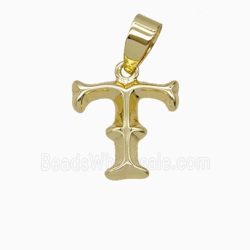 Copper Letter-T Pendant Gold Plated