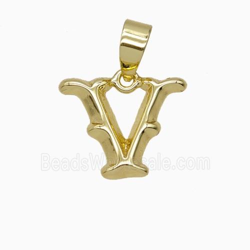 Copper Letter-V Pendant Gold Plated