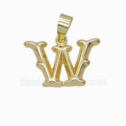 Copper Letter-W Pendant Gold Plated