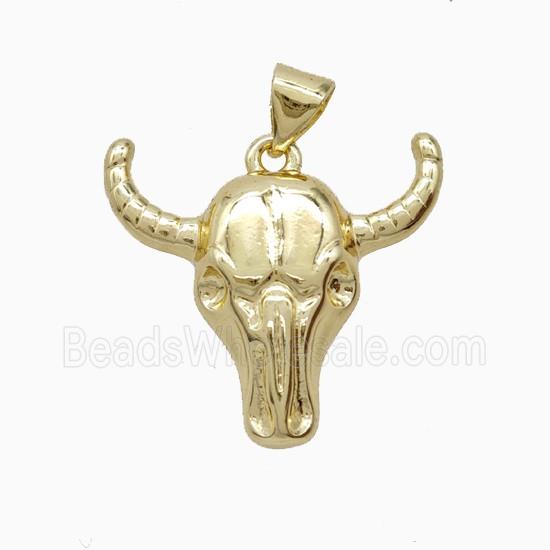 Copper Bullhead Pendant Gold Plated