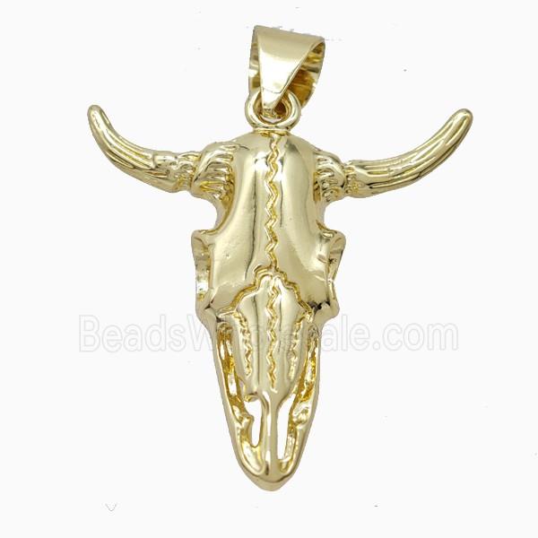 Copper Bullhead Pendant Gold Plated