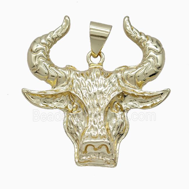 Copper Bullhead Pendant Gold Plated