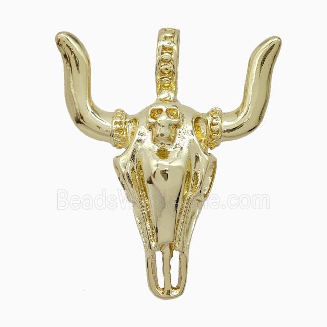 Copper Bullhead Pendant Gold Plated