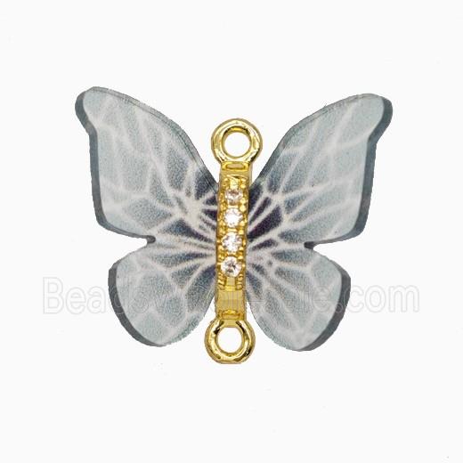 Gray Resin Butterfly Connector Gold Plated