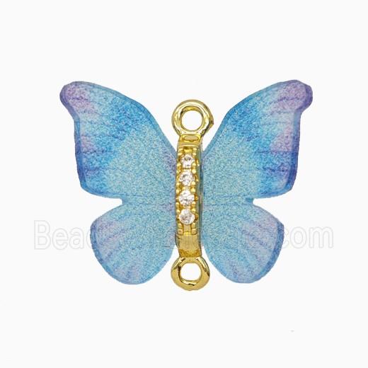 Blue Resin Butterfly Connector Gold Plated