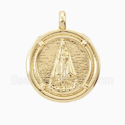 Copper Virgin Mary Pendant Gold Plated